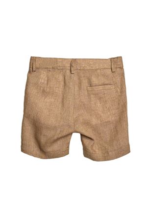 Pantalone corto in lino marrone LITTLE BEAR KIDS | 8229CACAO